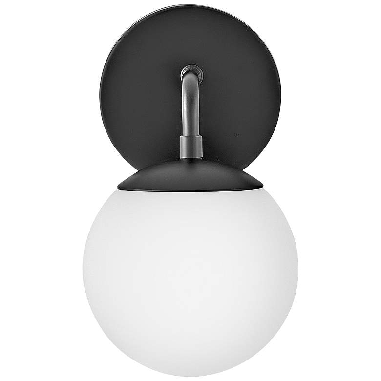 Image 4 Hinkley Lark-Julep 10" High Black Metal Opal Glass Wall Light more views