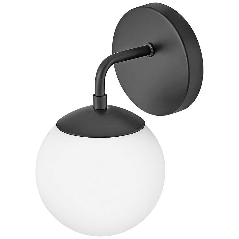 Image 5 Hinkley Lark-Julep 10" High Black Metal Opal Glass Wall Light more views