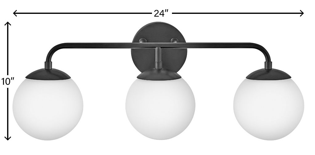 Hinkley Lark-Julep 24" Wide Black 3-Light Vanity Bath Light