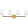 Hinkley Lark-Kline 33" Wide Brass Four Light Modern Vanity Bath Light