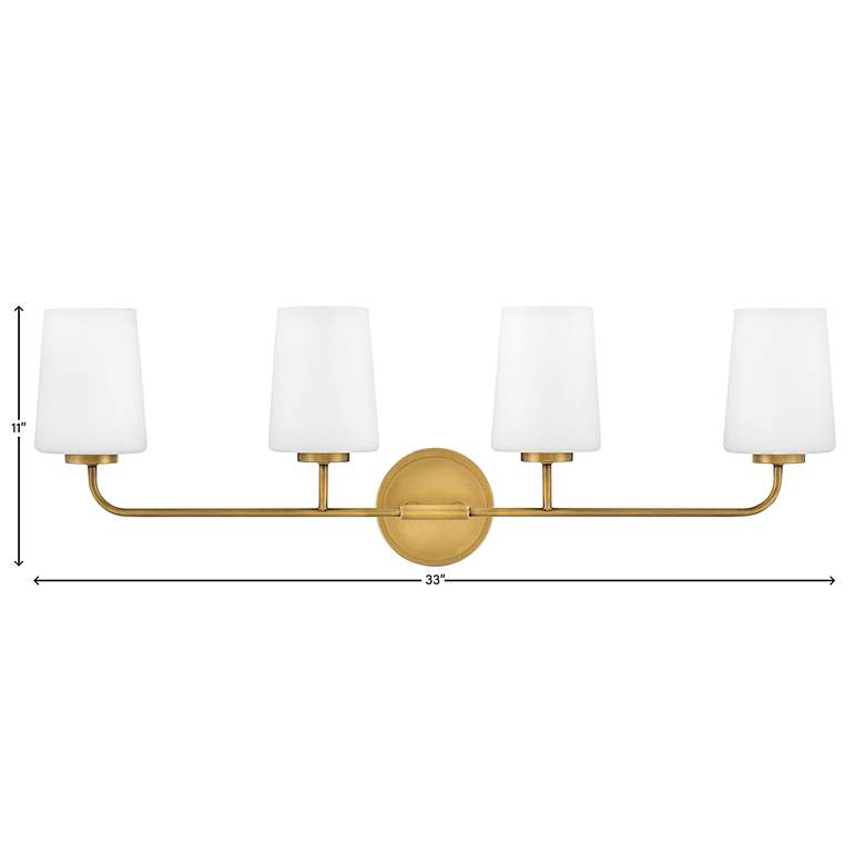 Image 6 Hinkley Lark-Kline 33" Wide Brass Four Light Modern Vanity Bath Light more views
