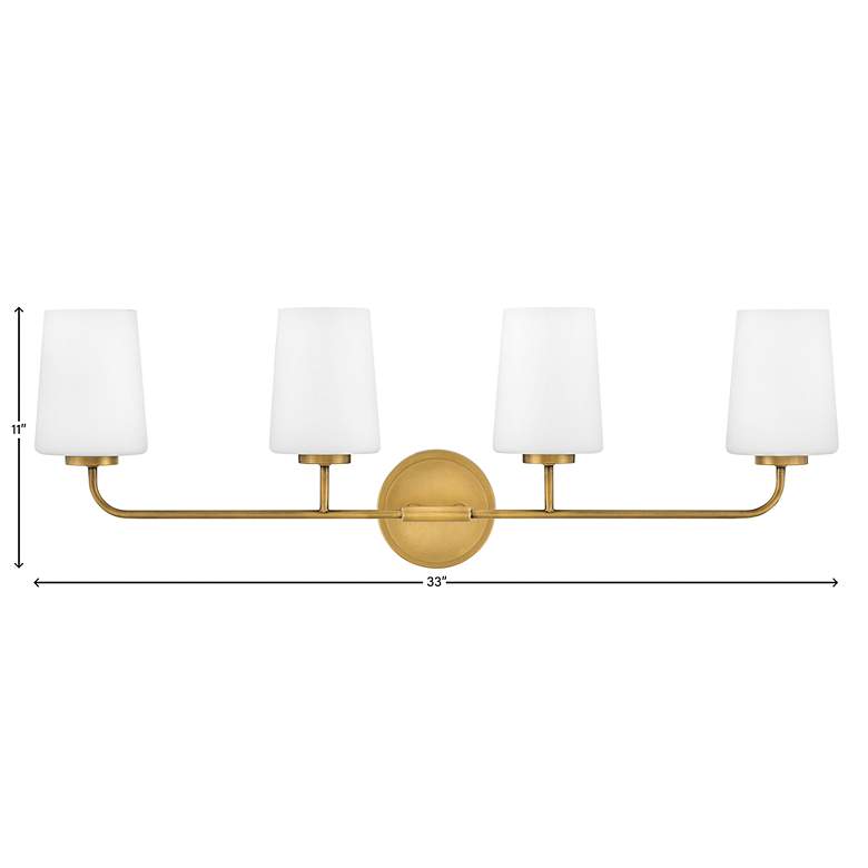 Image 6 Hinkley Lark-Kline 33 inch Wide Brass Four Light Modern Vanity Bath Light more views