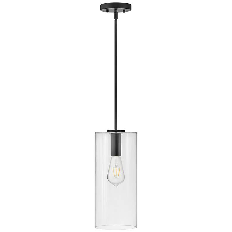 Image 5 Hinkley Lark Lane 7" Wide Black and Clear Glass Cylinder Mini Pendant more views