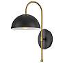 1_Hinkley Lark Lou 17" High Black and Brass Wall Sconce