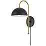 2_Hinkley Lark Lou 17" High Black and Brass Wall Sconce more views