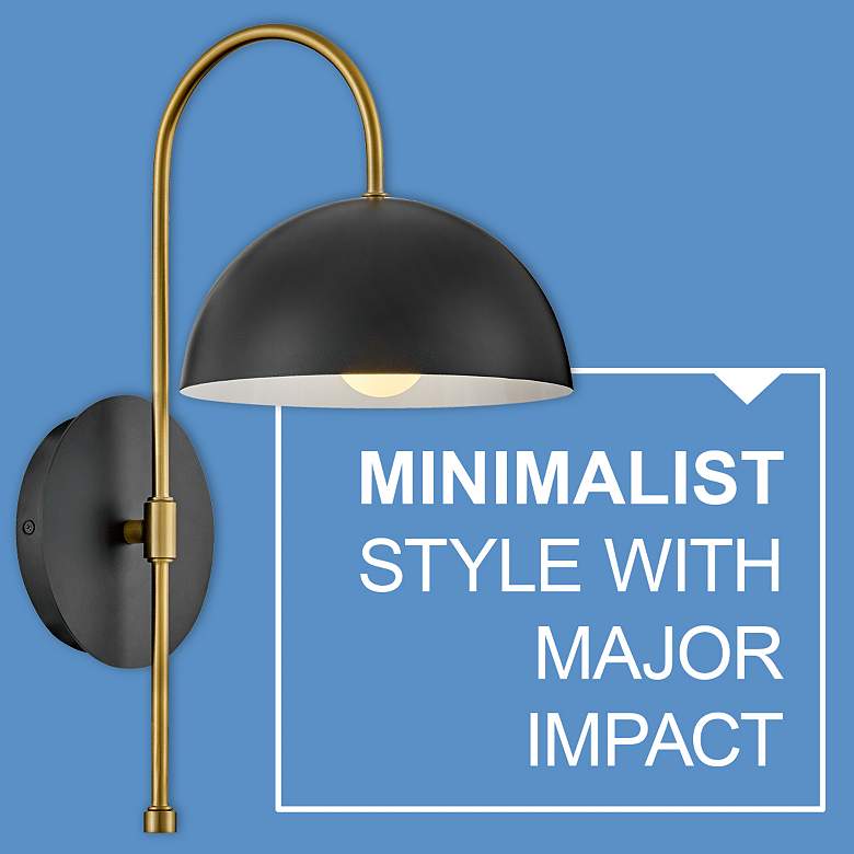 Image 6 Hinkley Lark Lou 17" High Black and Brass Wall Sconce more views