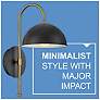6_Hinkley Lark Lou 17" High Black and Brass Wall Sconce more views