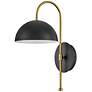 7_Hinkley Lark Lou 17" High Black and Brass Wall Sconce more views