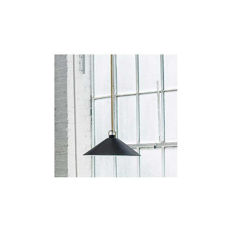 Image 1 Hinkley Lark Milo 16" Wide Brass and Black Pendant Light