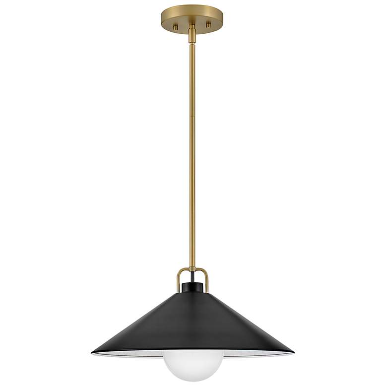 Image 3 Hinkley Lark Milo 16" Wide Brass and Black Pendant Light more views