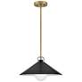 3_Hinkley Lark Milo 16" Wide Brass and Black Pendant Light more views