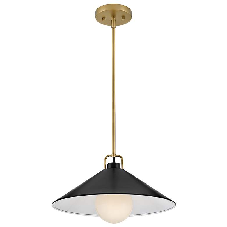 Image 4 Hinkley Lark Milo 16" Wide Brass and Black Pendant Light more views
