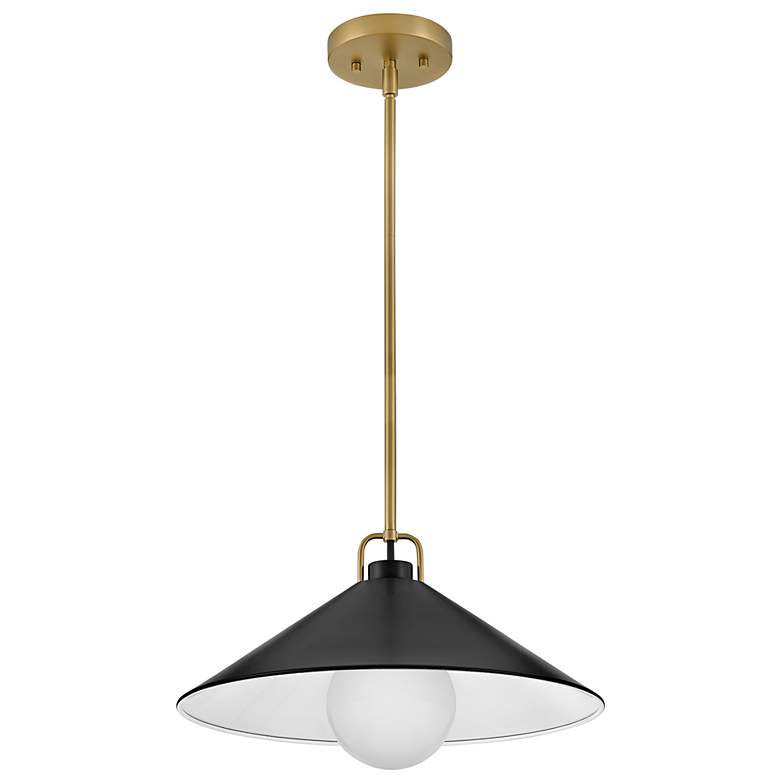 Image 5 Hinkley Lark Milo 16" Wide Brass and Black Pendant Light more views