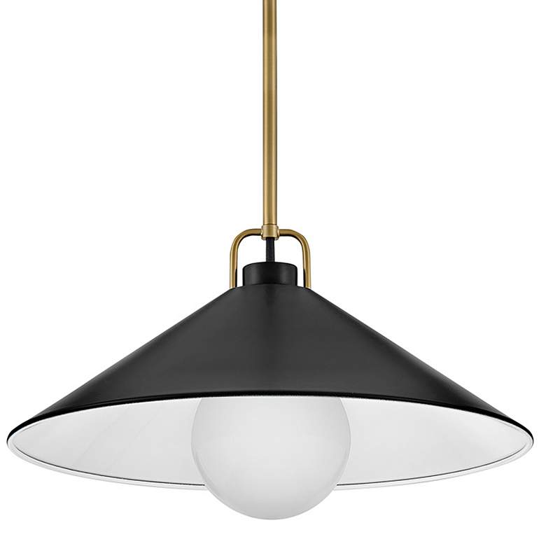 Image 7 Hinkley Lark Milo 16" Wide Brass and Black Pendant Light more views