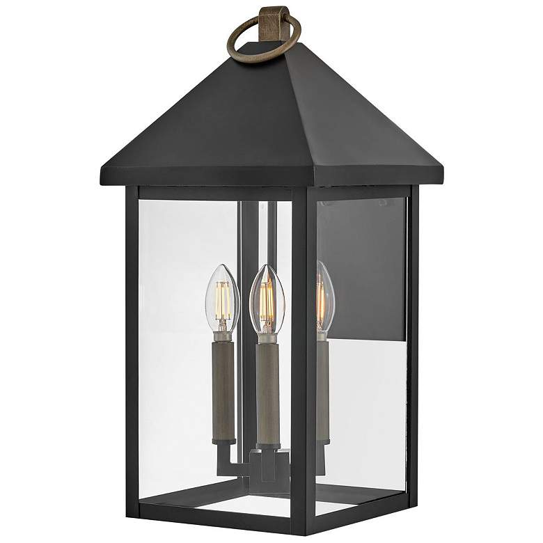 Image 1 Hinkley Lark Rhett 19 1/2" High Black and Clear Glass Wall Light