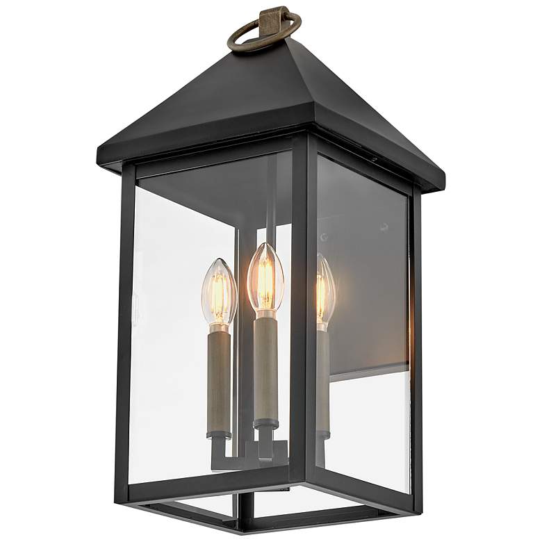 Image 3 Hinkley Lark Rhett 19 1/2" High Black and Clear Glass Wall Light more views