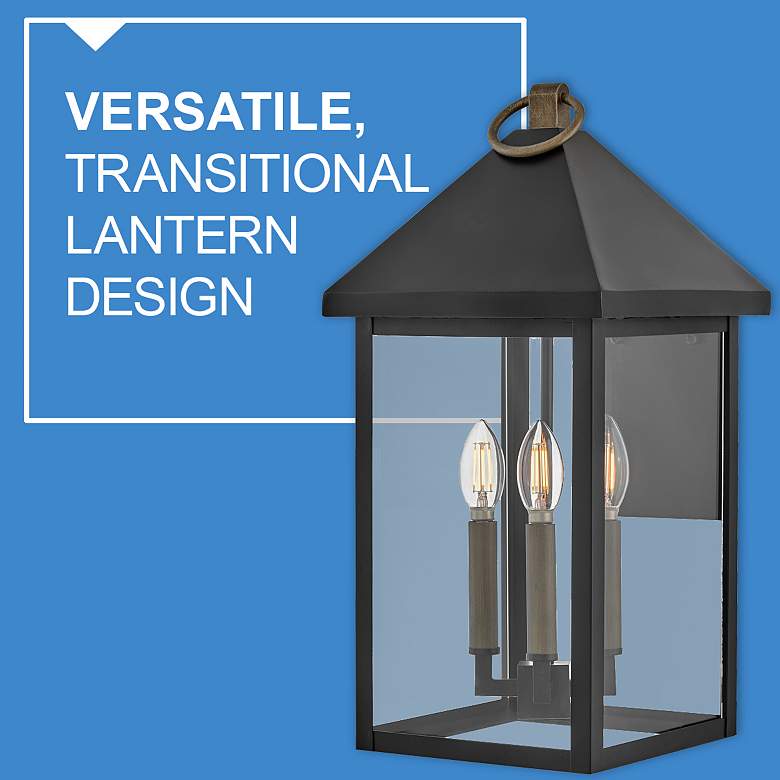 Image 6 Hinkley Lark Rhett 19 1/2" High Black and Clear Glass Wall Light more views