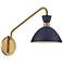 Hinkley Lark Simon 13 1/4" Brass and Navy Blue Adjustable Wall Sconce