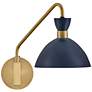 4_Hinkley Lark Simon 13 1/4" Brass and Navy Blue Adjustable Wall Sconce more views