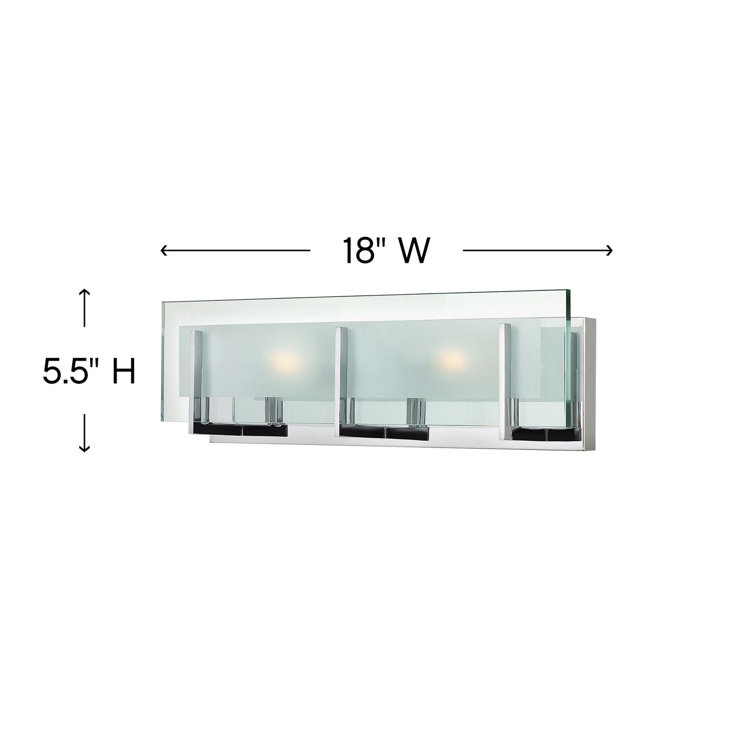 Image 4 Hinkley Latitude 18" Wide Modern Chrome and Glass Vanity Bath Light more views