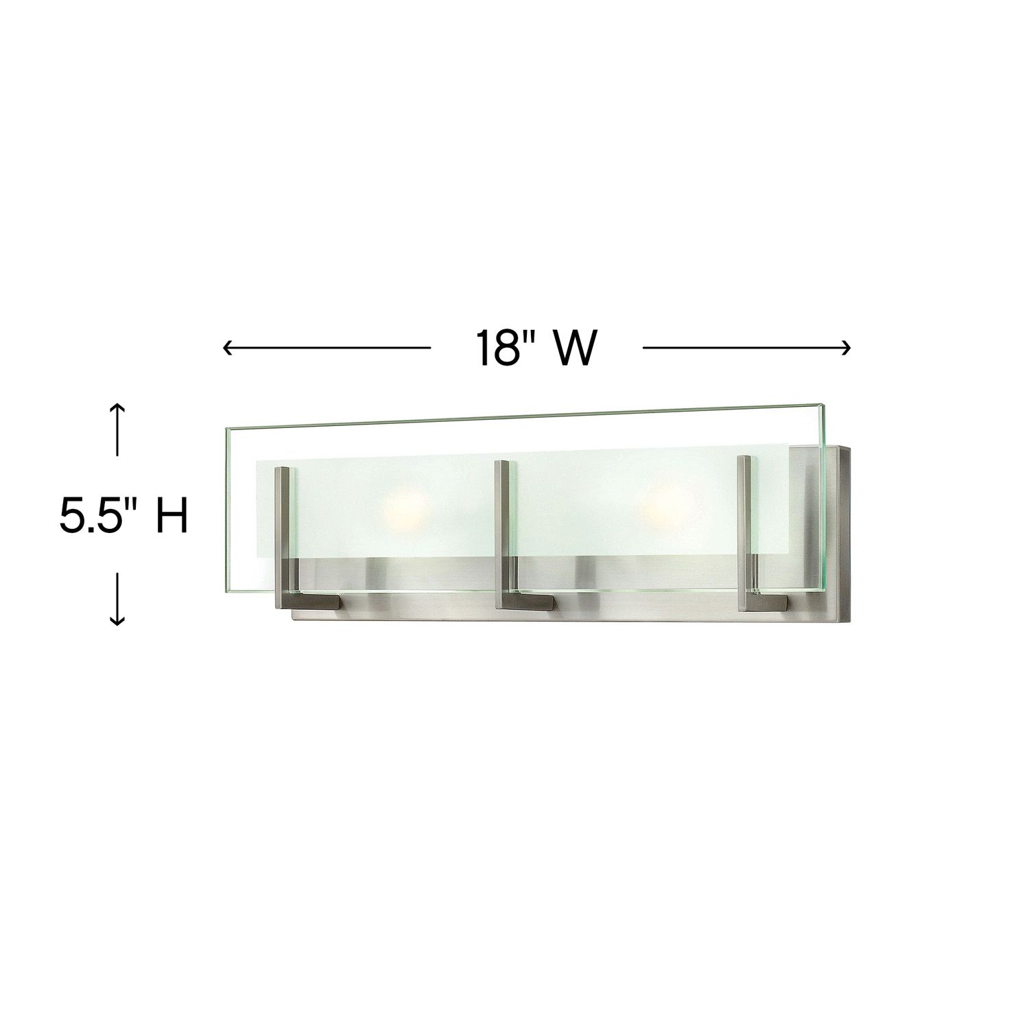 Hinkley Latitude 18"W Brushed Nickel 2-Light Vanity Light