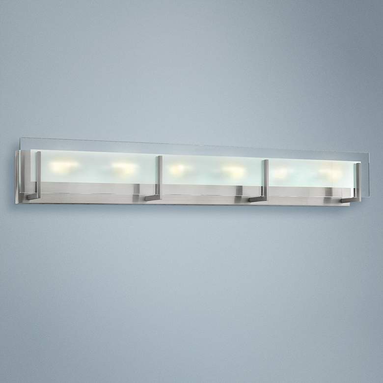 Image 1 Hinkley Latitude 37 1/2" Wide Modern Brushed Nickel Bath Light
