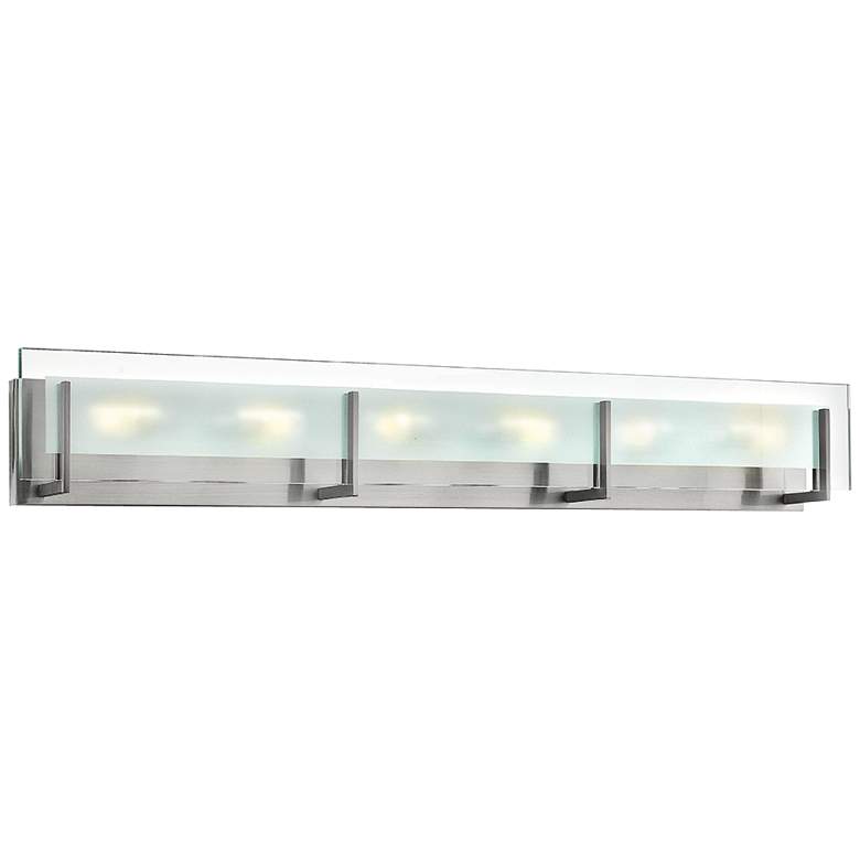 Image 1 Hinkley Latitude 37 1/2" Wide Modern Glass and Chrome Bath Light