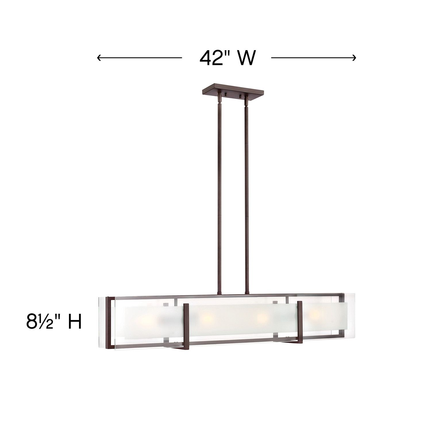 Image 4 Hinkley Latitude 42" Wide Oil Rubbed Bronze Linear Pendant Light more views