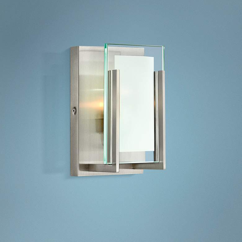 Image 1 Hinkley Latitude 5" Wide Brushed Nickel Wall Sconce