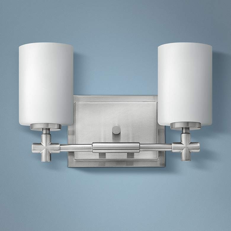 Image 1 Hinkley Laurel 13" Wide Brushed Nickel 2-Light Bath Light