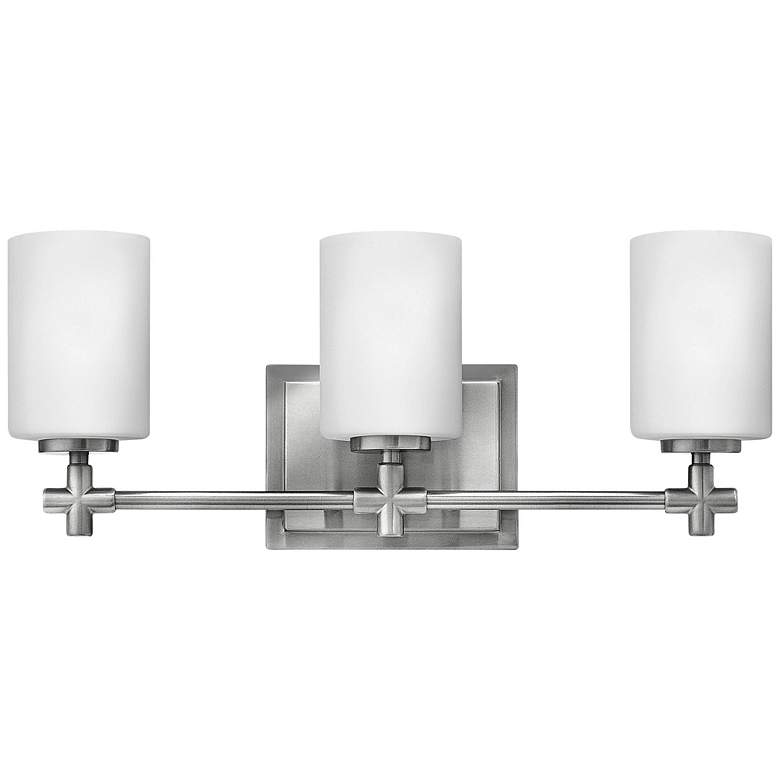 Image 2 Hinkley Laurel 19 1/2" Opal Glass 3-Light Brushed Nickel Bath Light