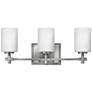 2_Hinkley Laurel 19 1/2" Opal Glass 3-Light Brushed Nickel Bath Light