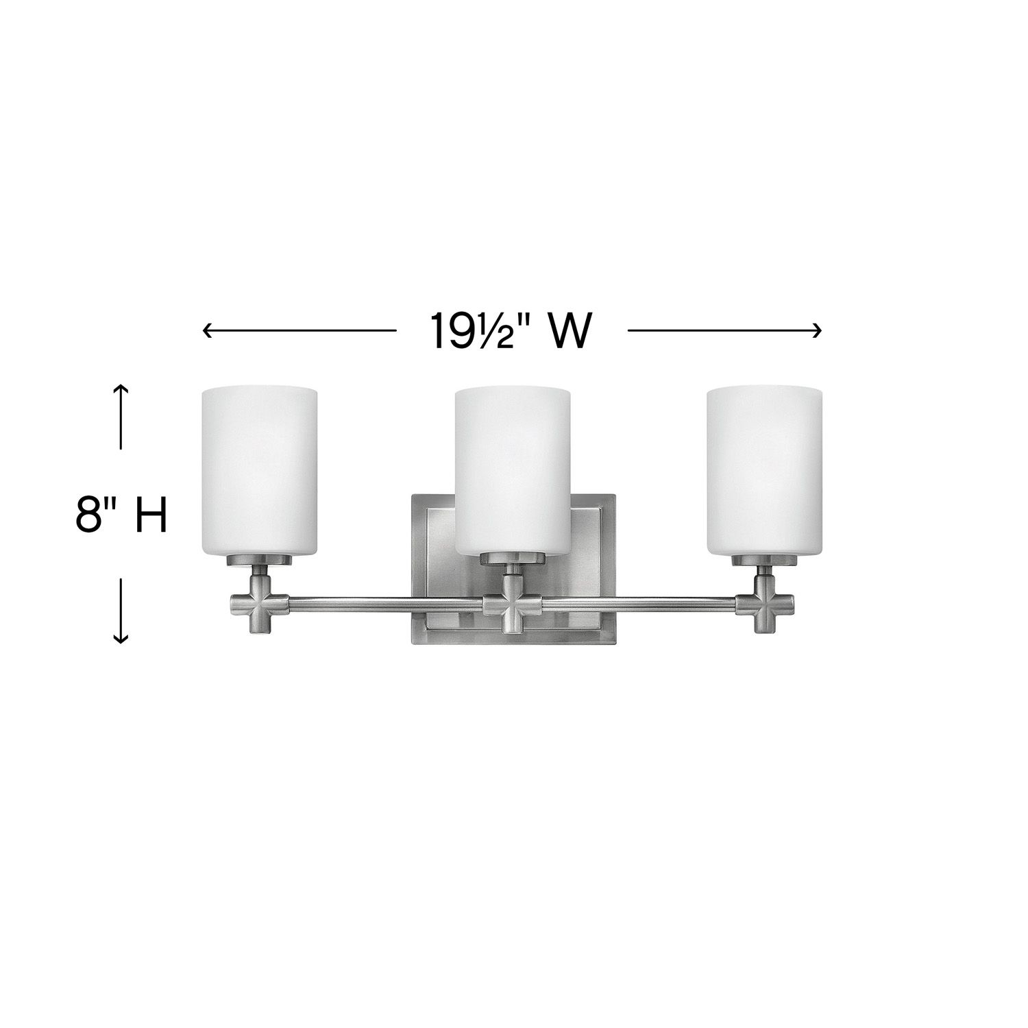 Image 5 Hinkley Laurel 19 1/2" Opal Glass 3-Light Brushed Nickel Bath Light more views