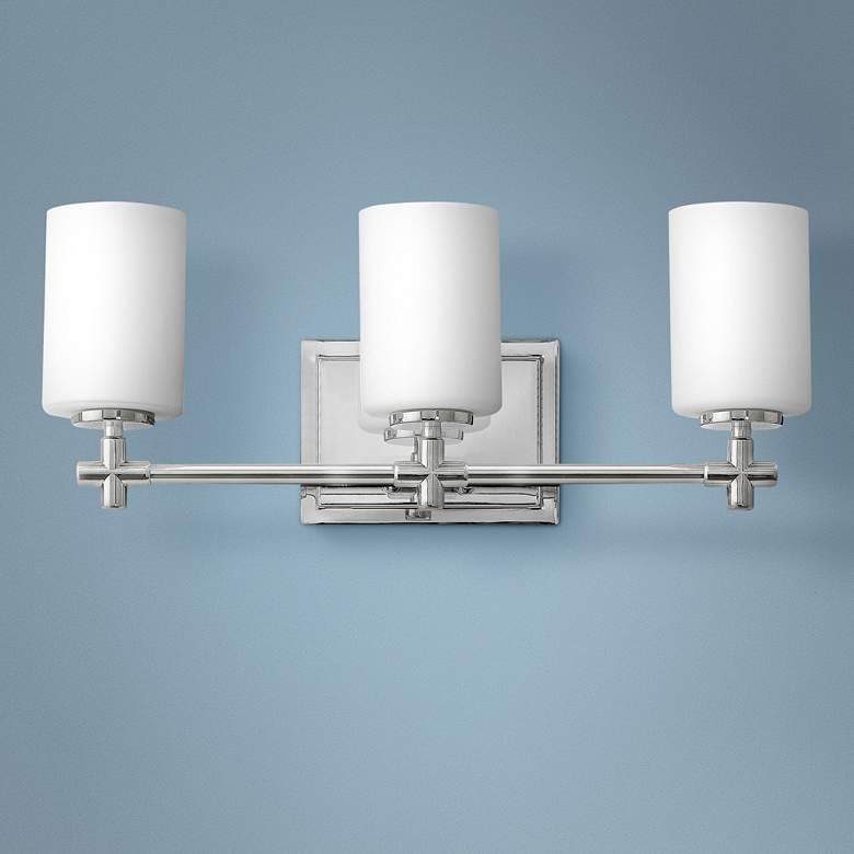 Image 1 Hinkley Laurel 19 1/2"W Polished Nickel 3-Light Bath Light