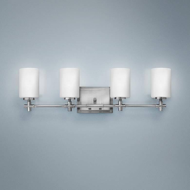 Image 1 Hinkley Laurel 4-Light 27 3/4"W Brushed Nickel Bath Light
