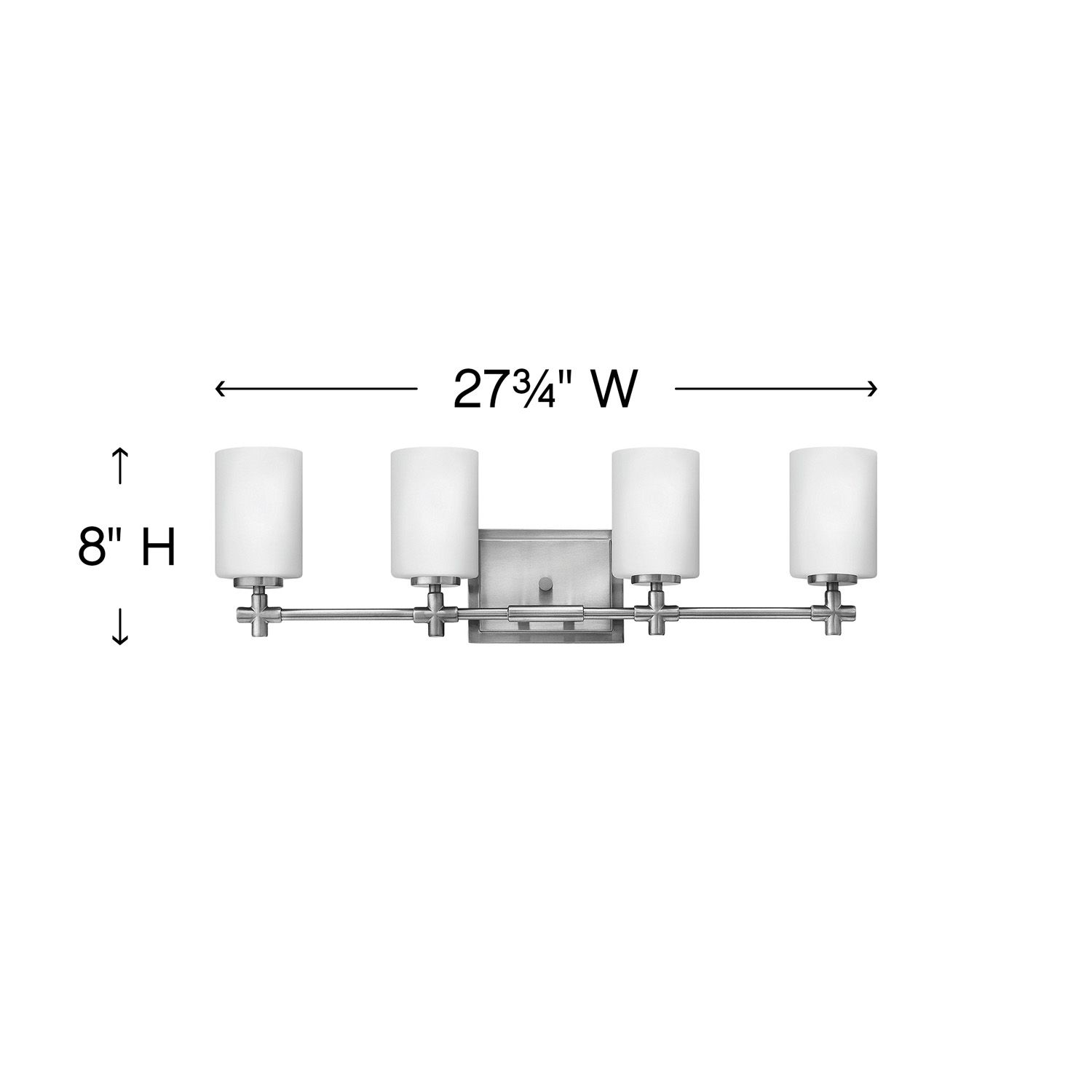 Image 5 Hinkley Laurel 4-Light 27 3/4"W Brushed Nickel Bath Light more views