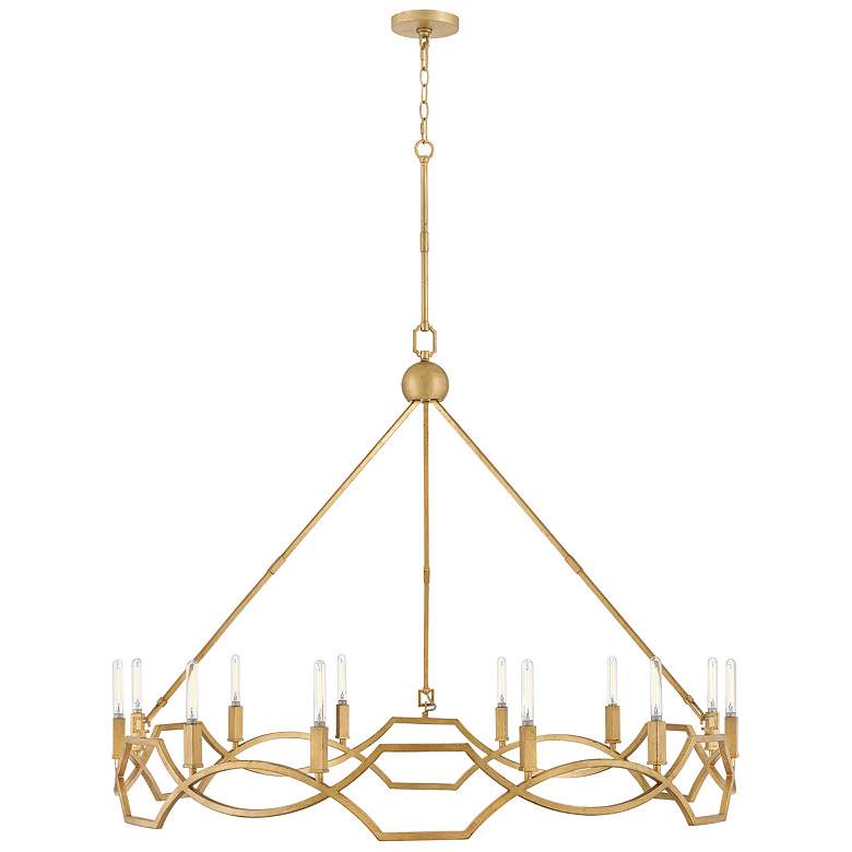 Image 1 Hinkley Leona 45" Wide Distressed Brass 12-Light Chandelier