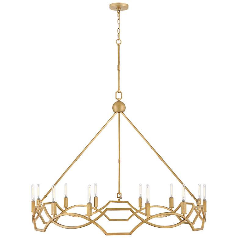 Image 2 Hinkley Leona 45" Wide Distressed Brass 12-Light Chandelier more views