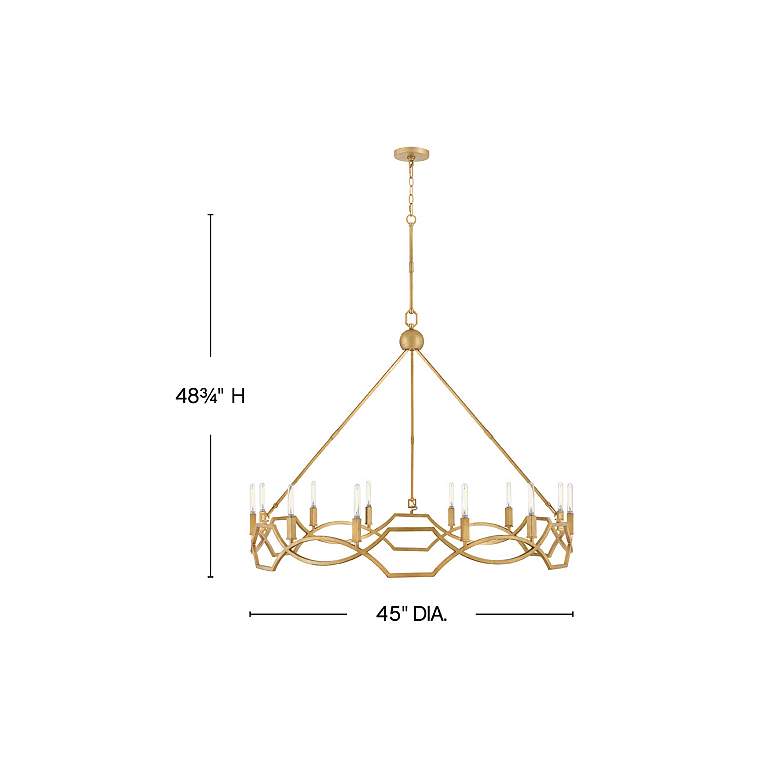 Image 3 Hinkley Leona 45" Wide Distressed Brass 12-Light Chandelier more views