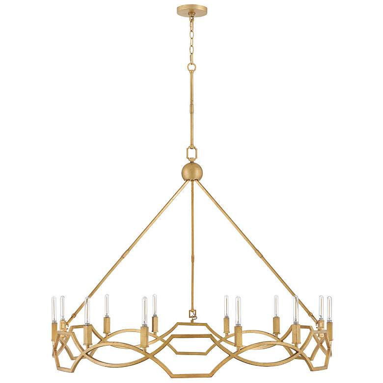 Image 4 Hinkley Leona 45" Wide Distressed Brass 12-Light Chandelier more views