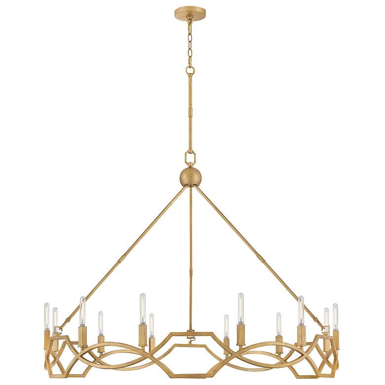 Image 5 Hinkley Leona 45" Wide Distressed Brass 12-Light Chandelier more views