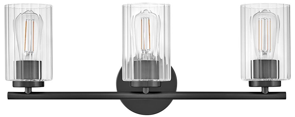 Image 2 Hinkley Leta 22 3/4" Wide Black 3-Light Vanity Bath Light more views
