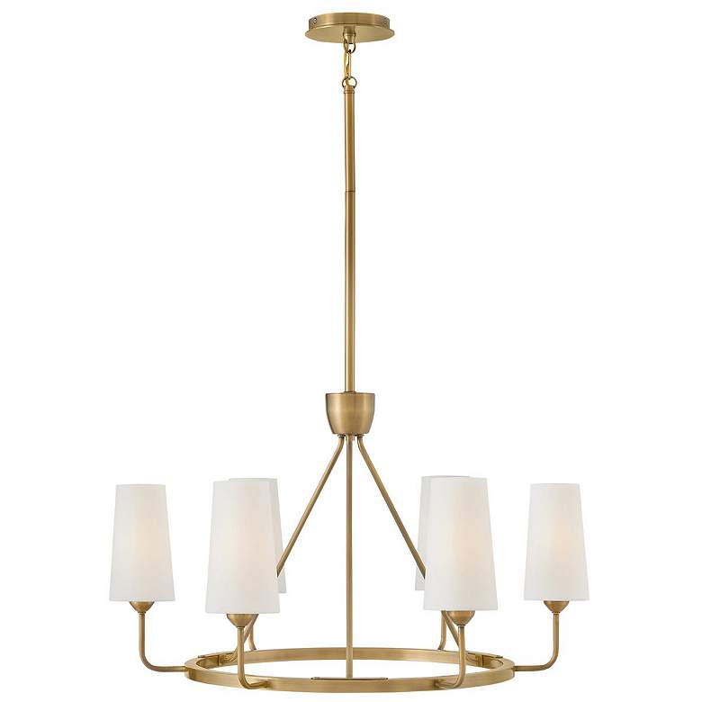 Image 1 Hinkley Lewis 28 3/4" Wide Heritage Brass 6-Light Ring Chandelier