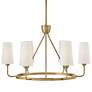 7_Hinkley Lewis 28 3/4" Wide Heritage Brass 6-Light Ring Chandelier more views