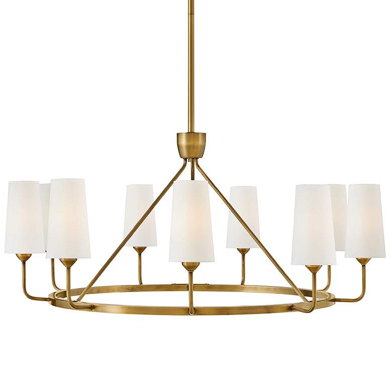 Image 6 Hinkley Lewis 37 1/4" Wide Heritage Brass 9-Light Pendant more views