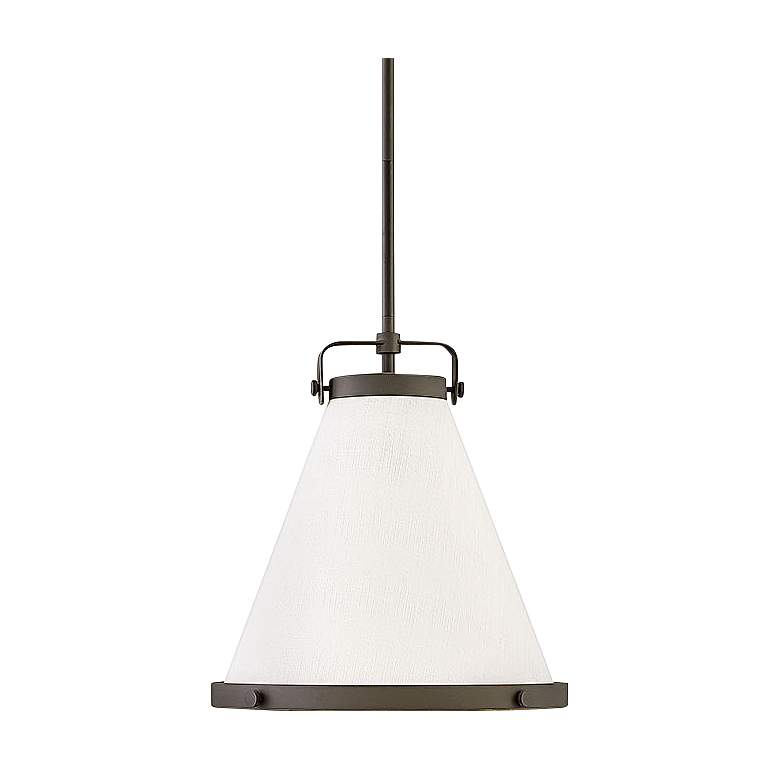 Image 1 Hinkley Lexi 13 1/2 inch Wide White and Oil Rubbed Bronze Pendant Light