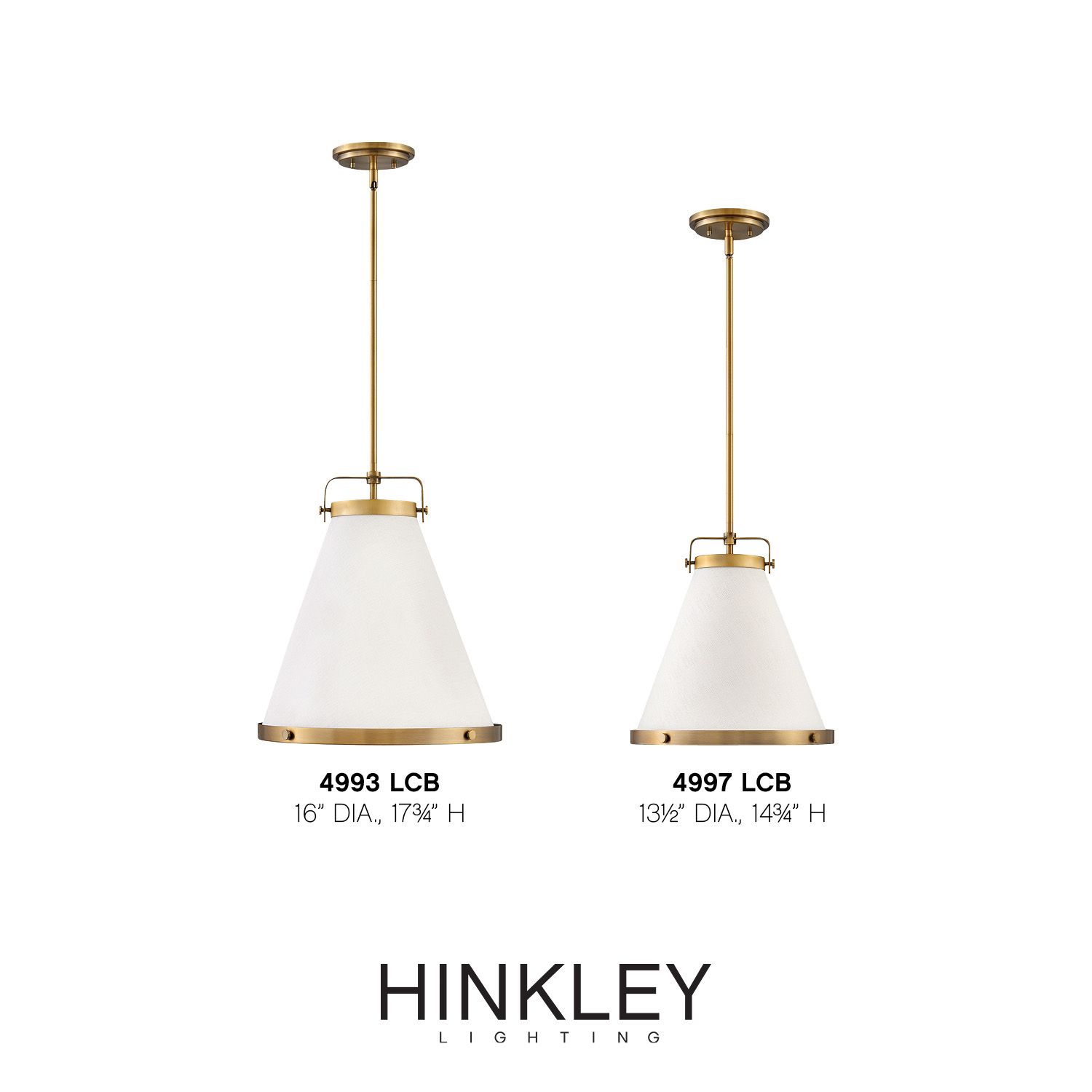 Hinkley Lexi 16" Wide Lacquered Brass Cone Pendant Light