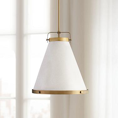 Hinkley Lexi 16" Wide Lacquered Brass Cone Pendant Light