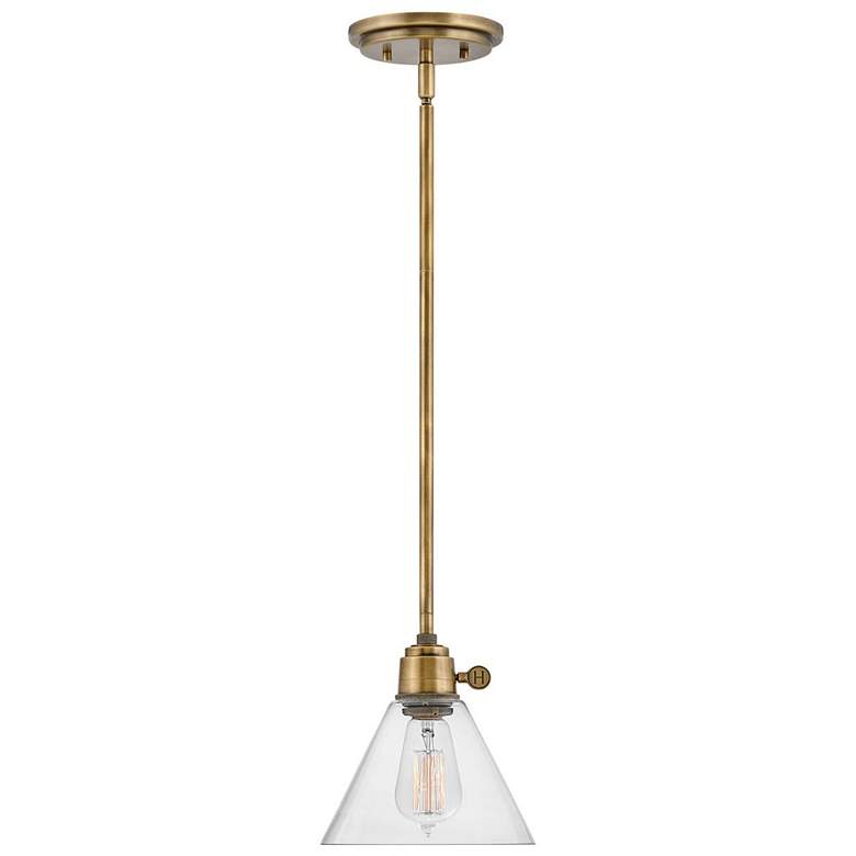 Image 1 Hinkley Lighting Arti 7 1/2 inch Wide Brass and Clear Glass Mini Pendant