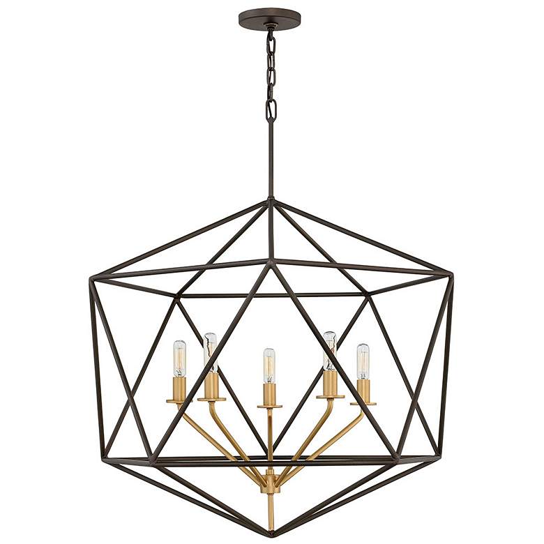 Image 1 Hinkley Lighting Astrid 28 inch Gold and Metallic Matte Bronze Chandelier